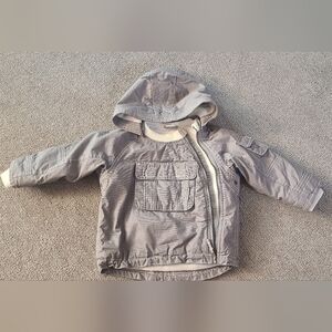 H&M Baby Gray Hooded Jacket. Removable Hood. 1.5-2Y. New. No Tags